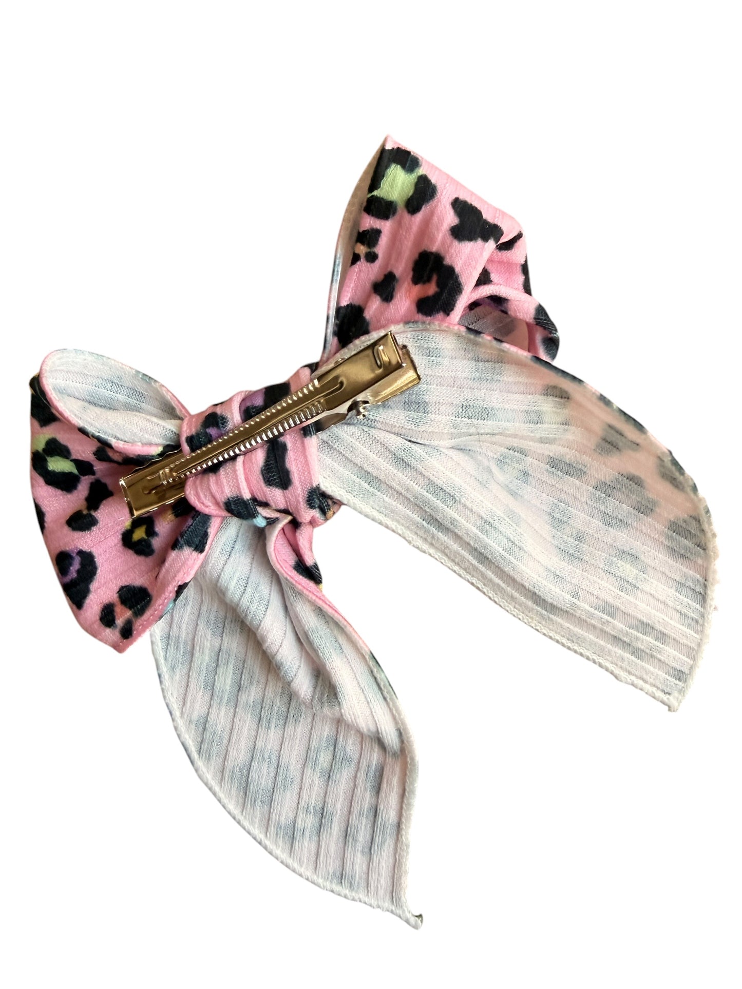 Hot Pink Leopard Print Hair Bow – Girls Hair Bow with Alligator Clip