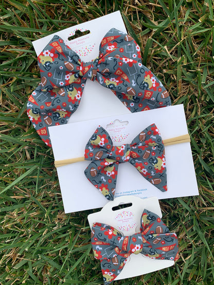 *Football Team Hair Bows