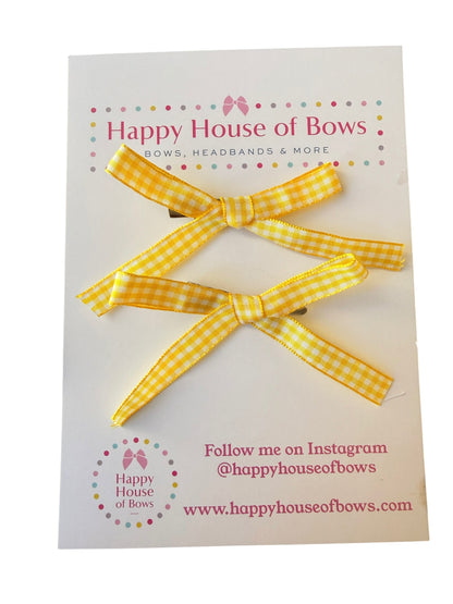 Gingham Mini Hair Bows & Headbands for Kids – Everyday Bow in 10 Colors