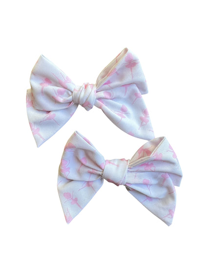 Ballerina Hair Bows for Girls - Pink Ballet Dance Alligator Clip Bows