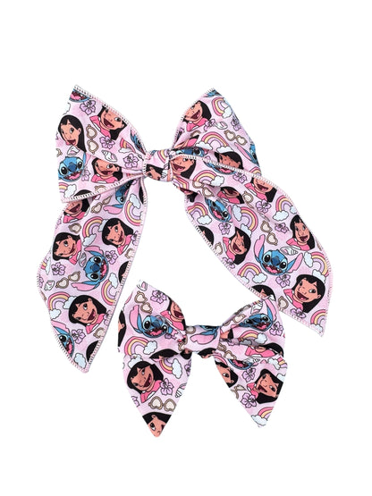 Pink Hawaiian Hair Bows for Girls