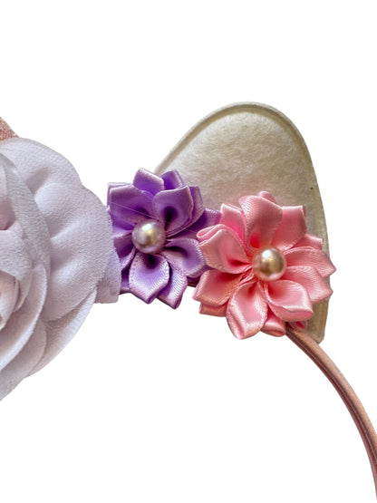 Unicorn Headband for Girls - Purple Pink Flower Headband for Kids