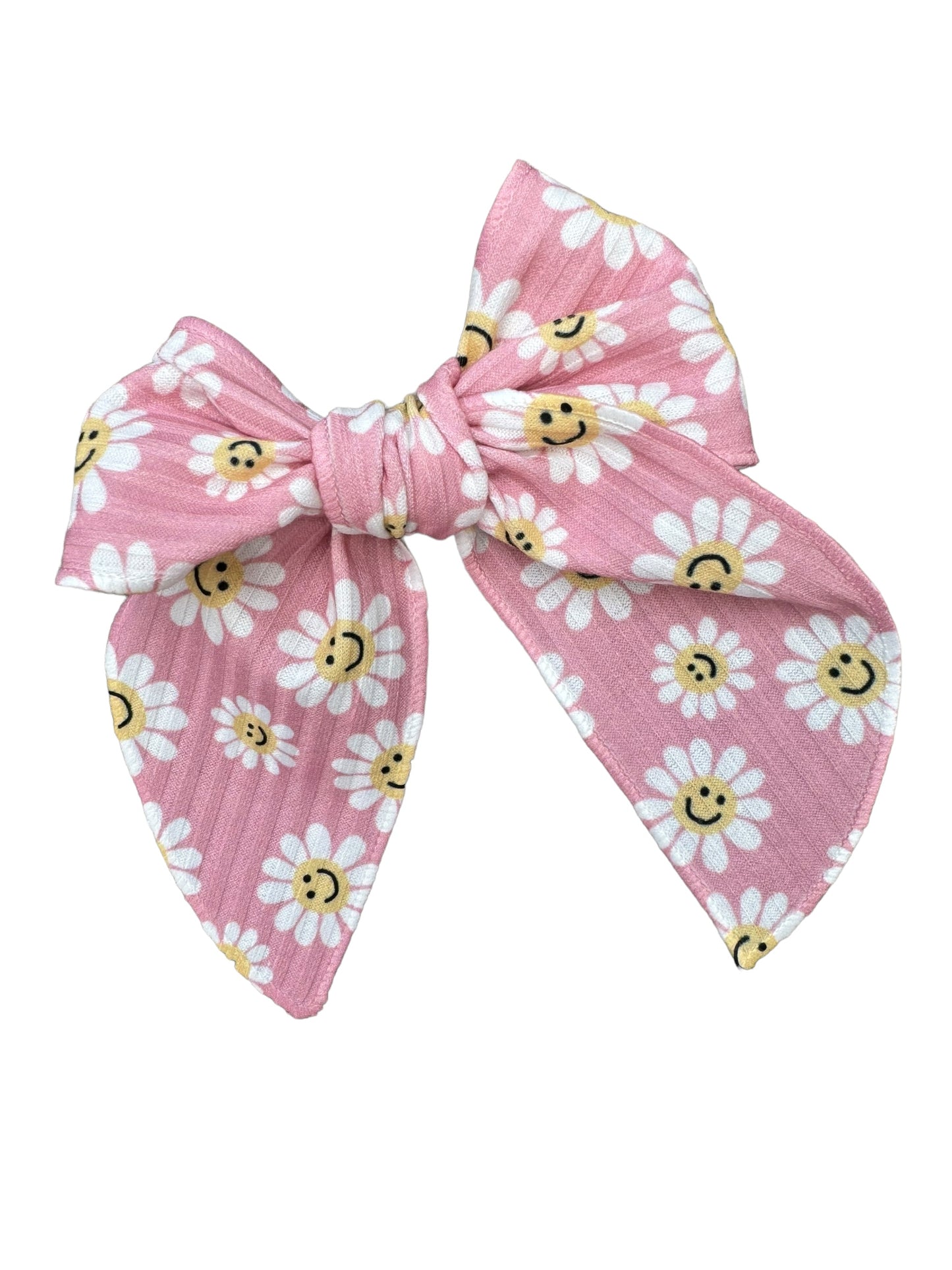 *Pink Smiling Daisy Hair Bows