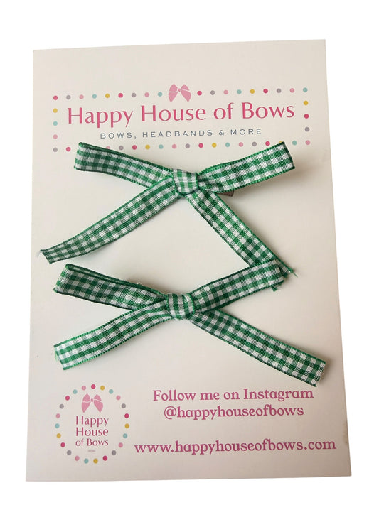 Gingham Mini Hair Bows & Headbands for Kids – Everyday Bow in 10 Colors