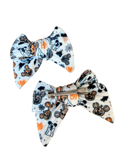 Halloween Mouse Ghost Pumpkin Hair Bows for Girls