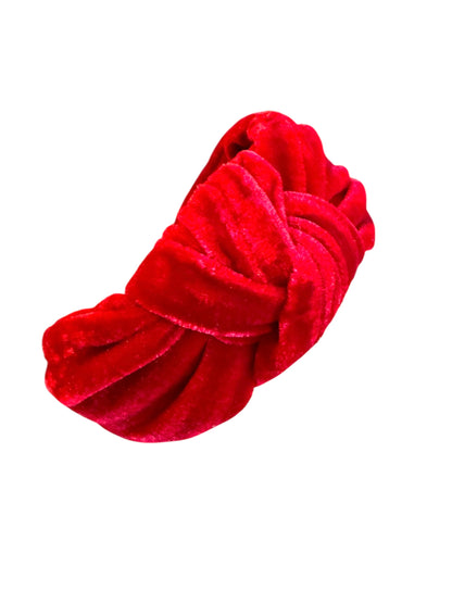 *Dark Red Velvet Tie Knot Headband