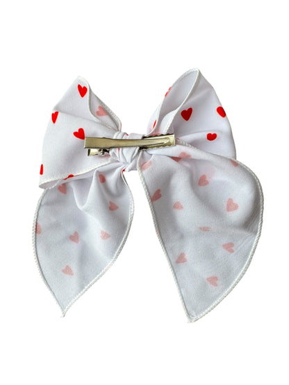 *Small Red Hearts Hair Bows