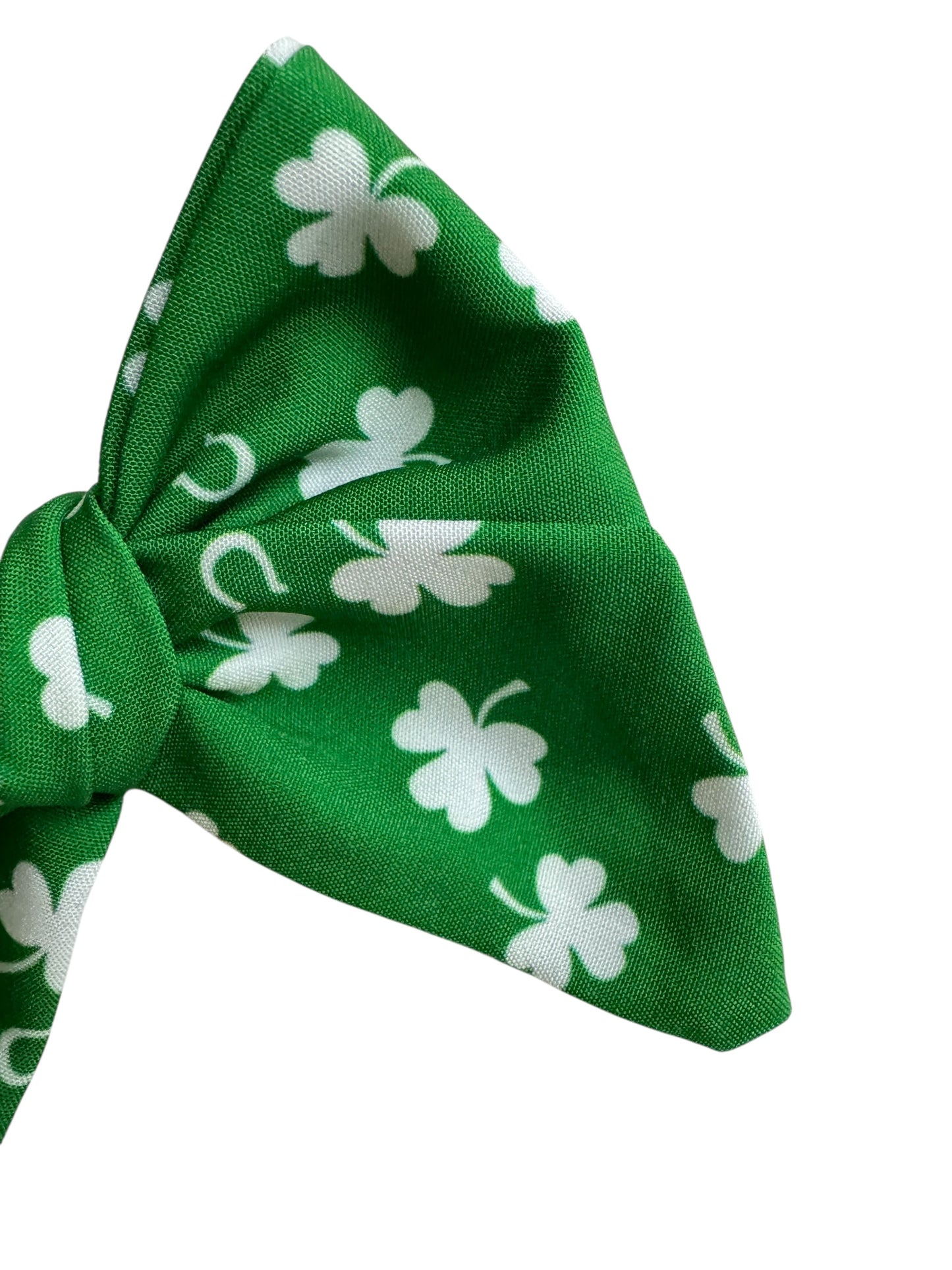 St. Patrick's Day Shamrock Hair Bows - Green Horseshoe Alligator Clips Set