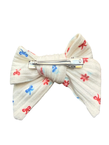 Patriotic Bows & Flowers Hair Bows for Girls & Babies | Alligator Clip or Nylon Headband | 4th of July