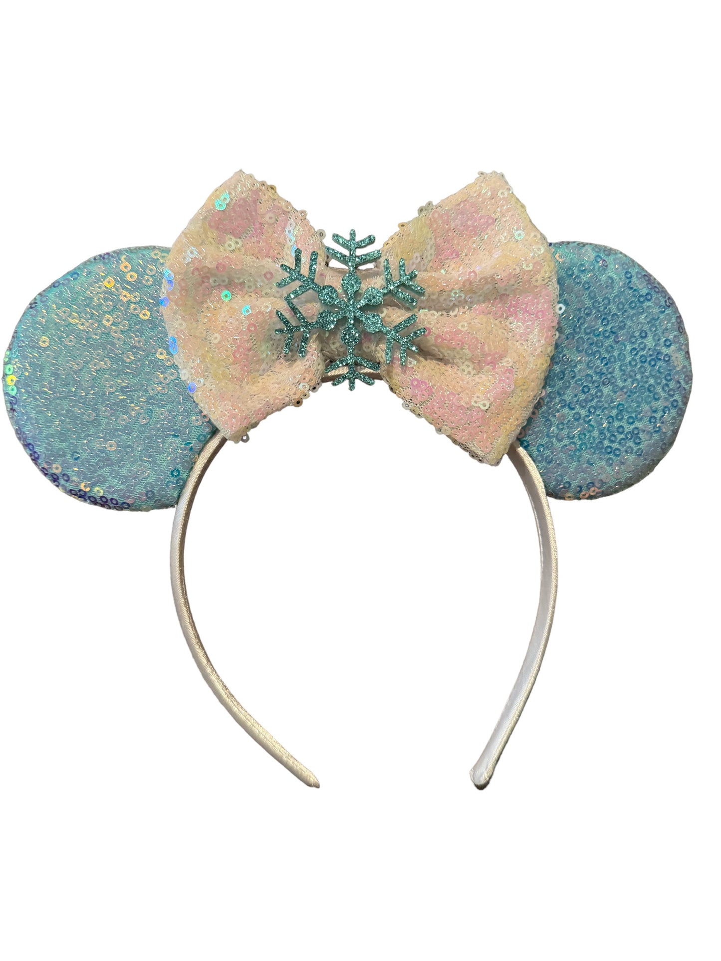 *Snowflake Mouse Ear Headband