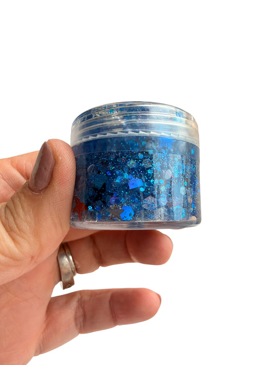 Blue 4th of July Glitter Hair & Body Gel