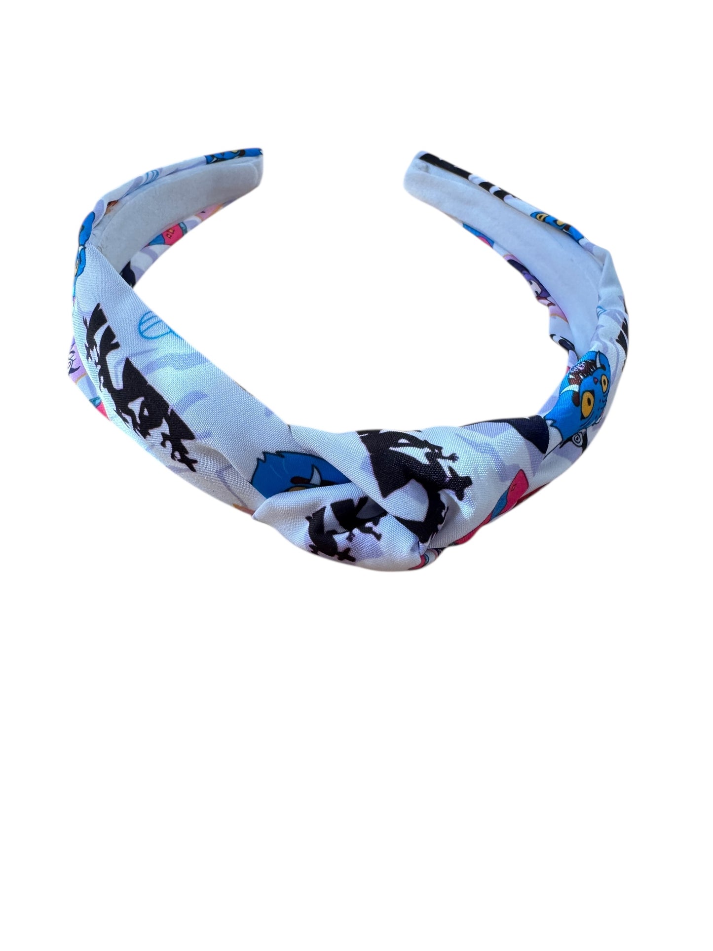 White K-Pop Ramen Headbands for Little Girls