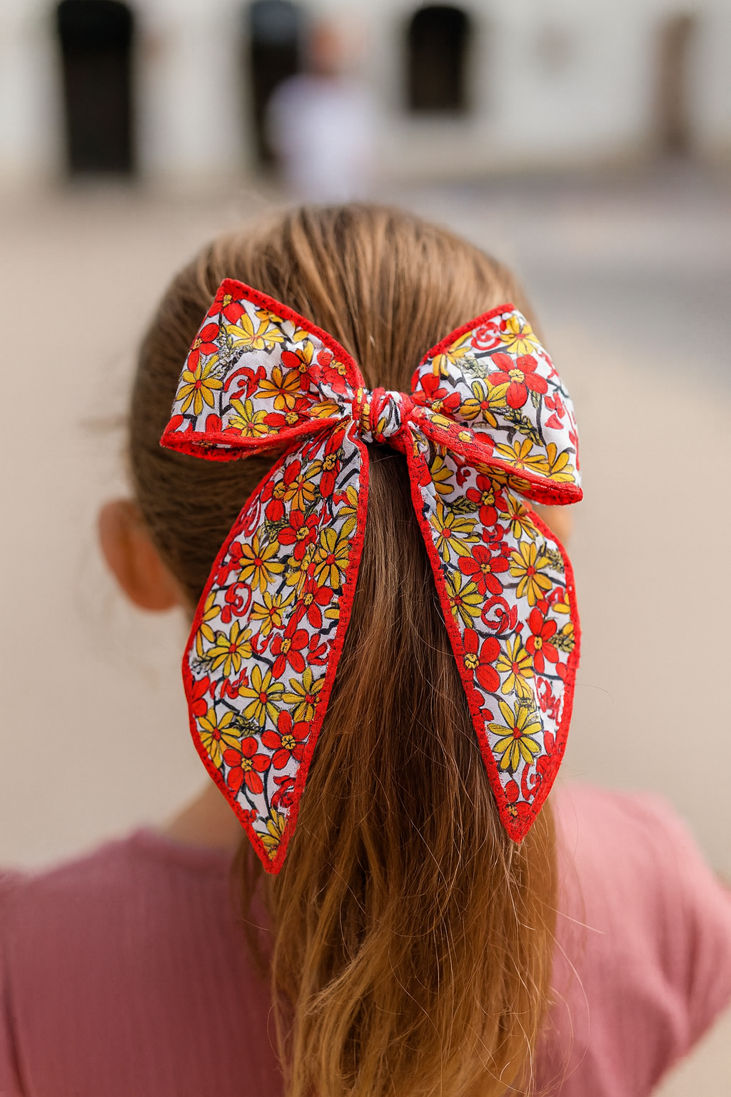 KC Chiefs Hair Bows – Floral Hair Bows for Game Day