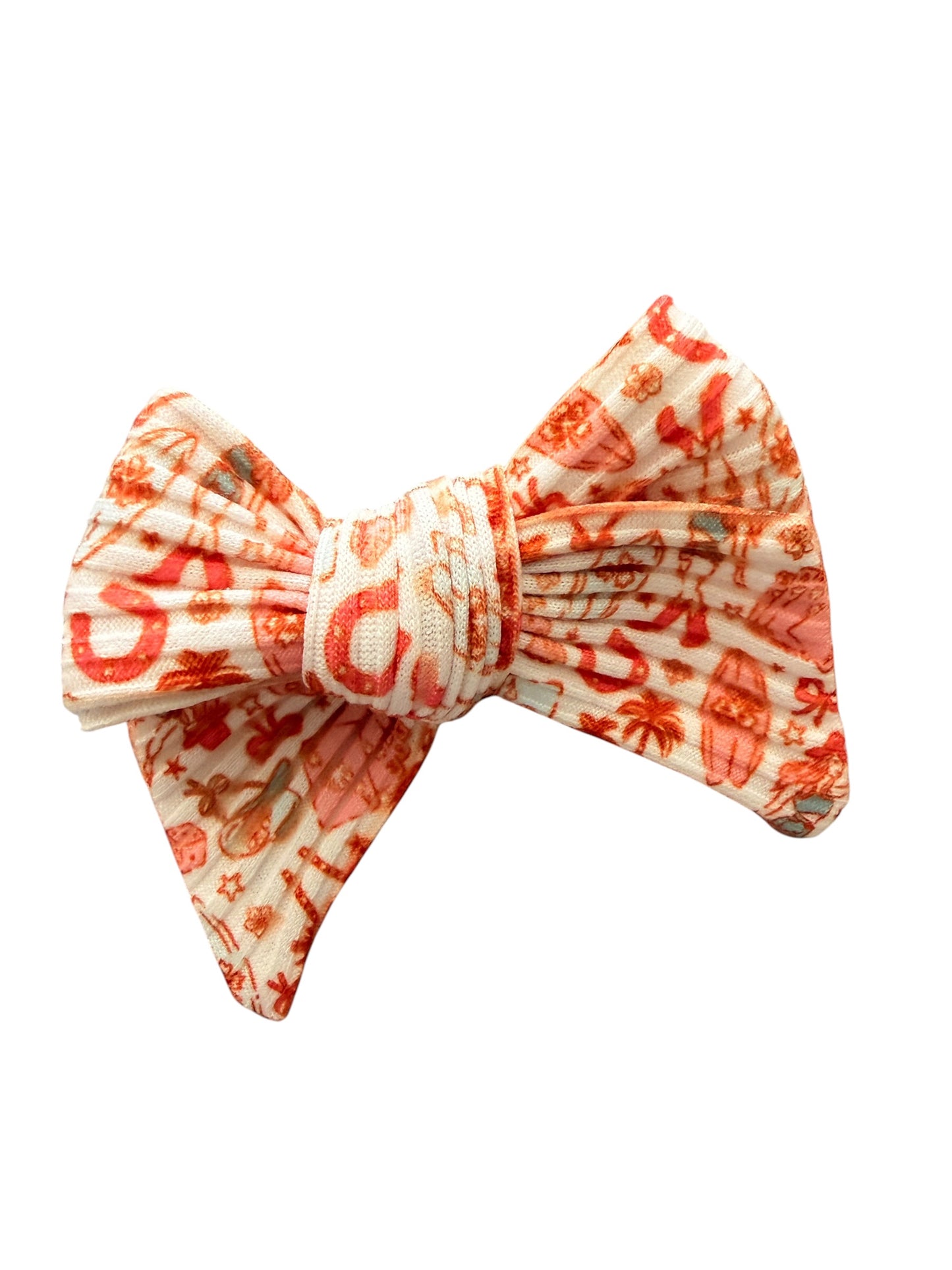 Coastal Cowgirl Hair Bow | Girls Tropical Western Bow with Alligator Clip