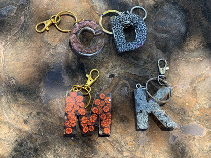 Softball Resin Letter Keychains