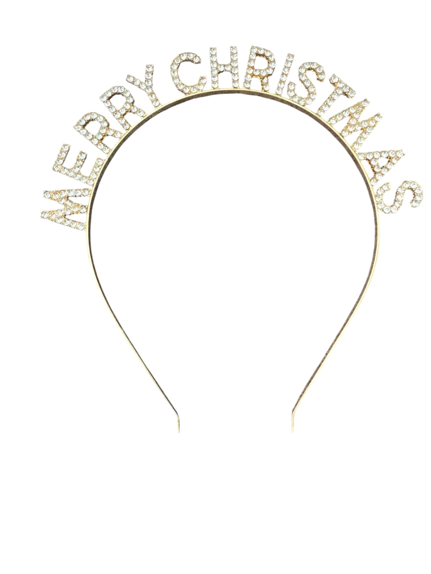 Gold Christmas Headband with Rhinestones - Festive Holiday Accessory