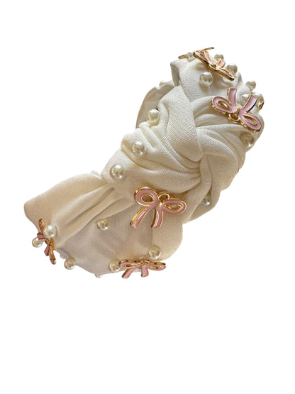 *Bow Pearl Rhinestone Headband