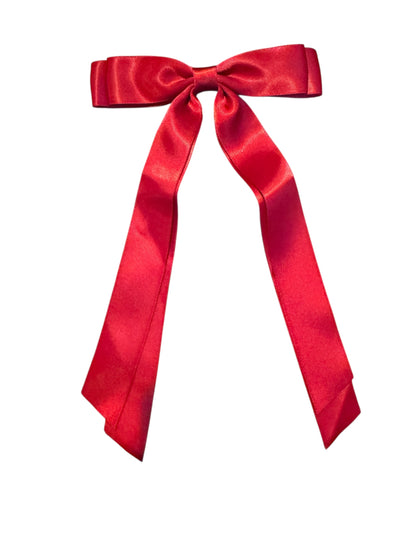 Double Streamer Satin Hair Bow - Elegant Ribbon Bow with Alligator Clip