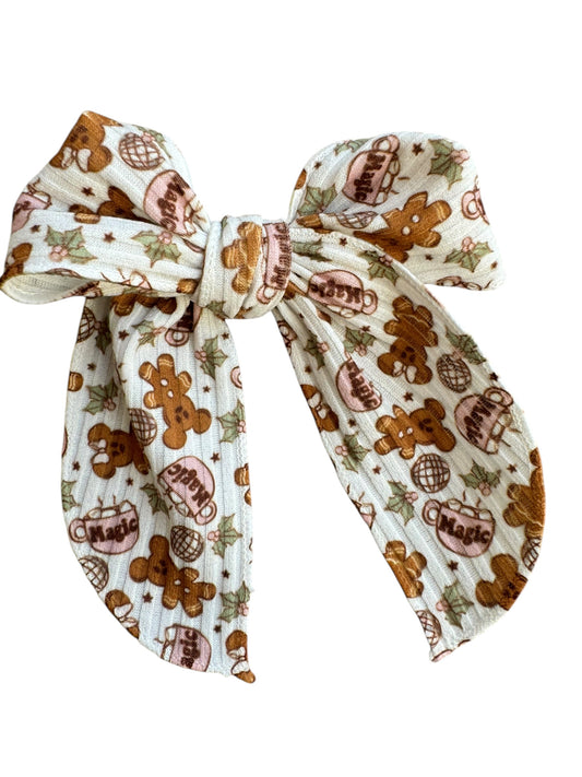 Gingerbread Mouse Hair Bows - Christmas Holiday Hair Clips