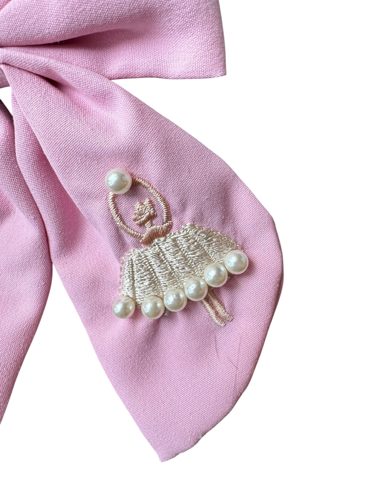 Pearl Ballet Hair Bows for Girls | Ballerina Alligator Clip Bow