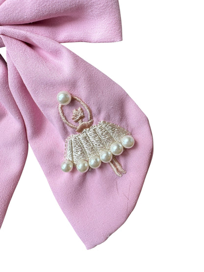 Pearl Ballet Hair Bows for Girls | Ballerina Alligator Clip Bow