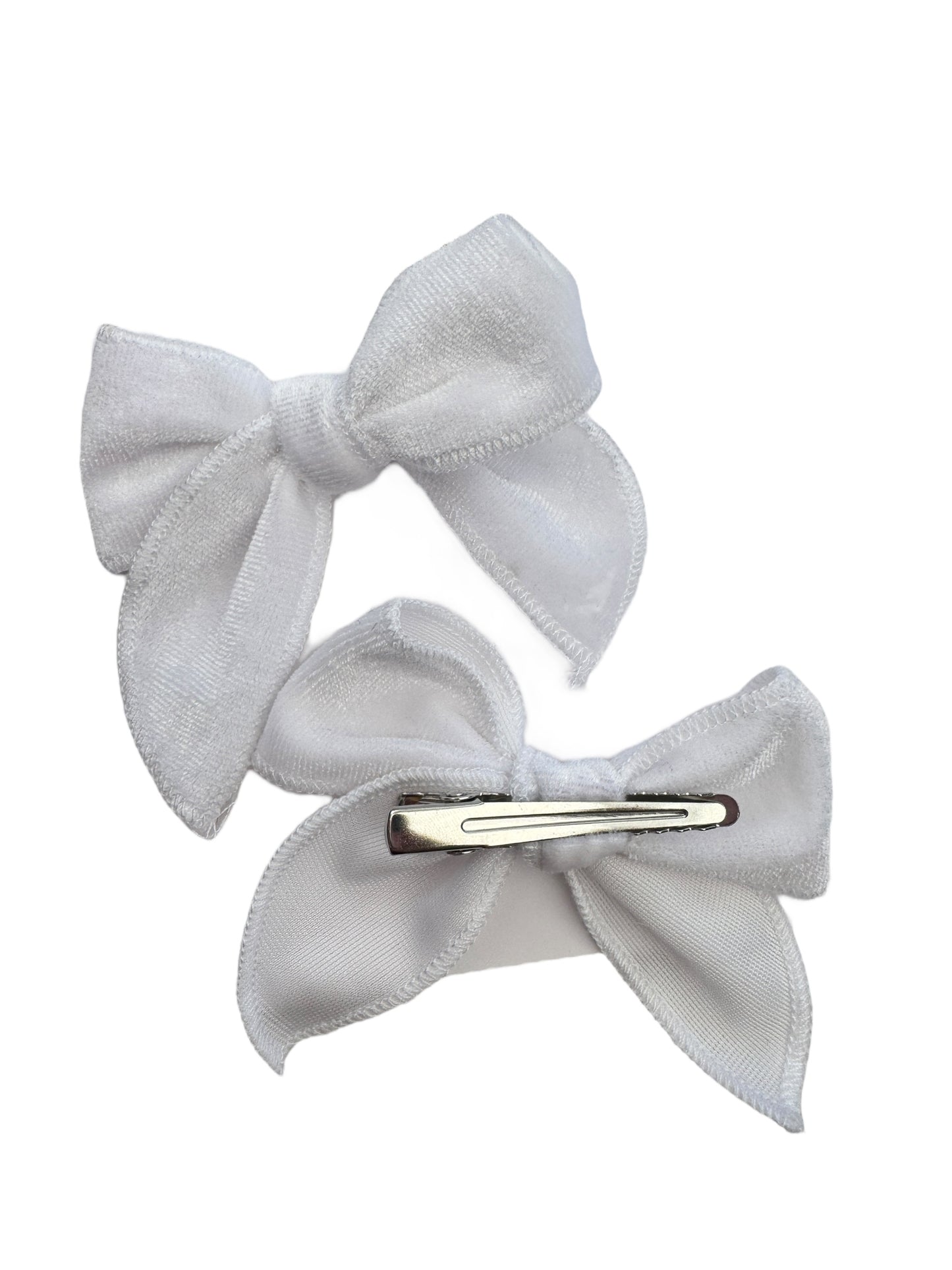 Velvet Pigtail Sets - Red & White Small Sailor Bows