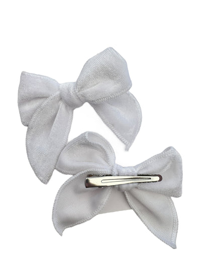 Velvet Pigtail Sets - Red & White Small Sailor Bows