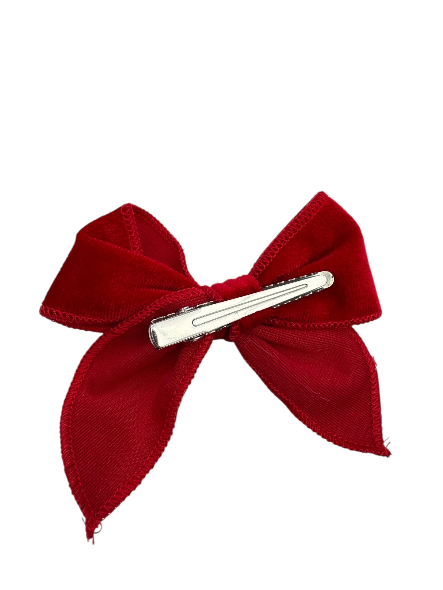 Velvet Pigtail Sets - Red & White Small Sailor Bows