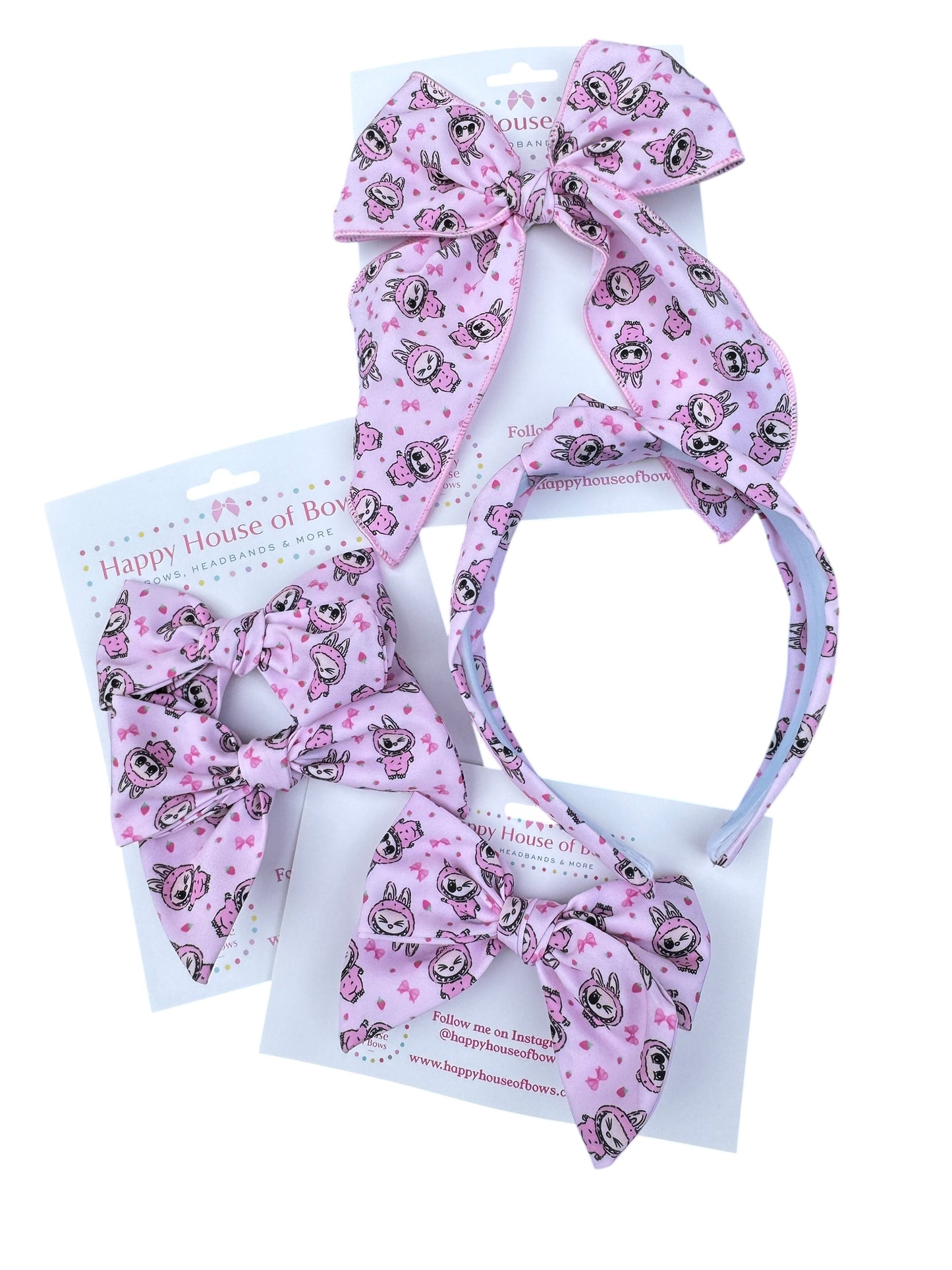 Pink Labu Hair Bows for Little Girls