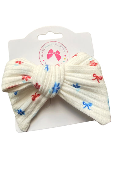 Patriotic Bows & Flowers Hair Bows for Girls & Babies | Alligator Clip or Nylon Headband | 4th of July