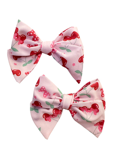Cherry Mouse Hair Bows for Girls