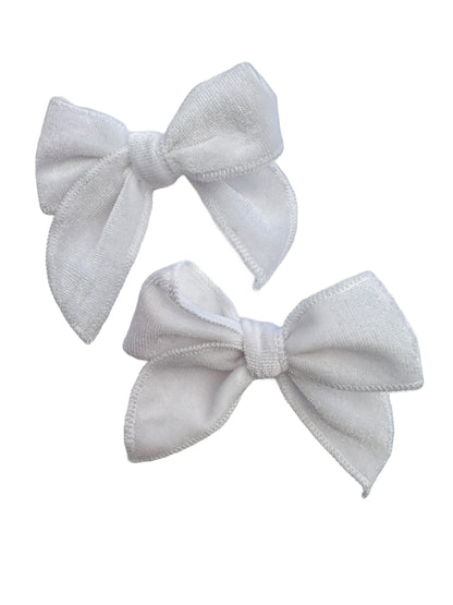 Velvet Pigtail Sets - Red & White Small Sailor Bows