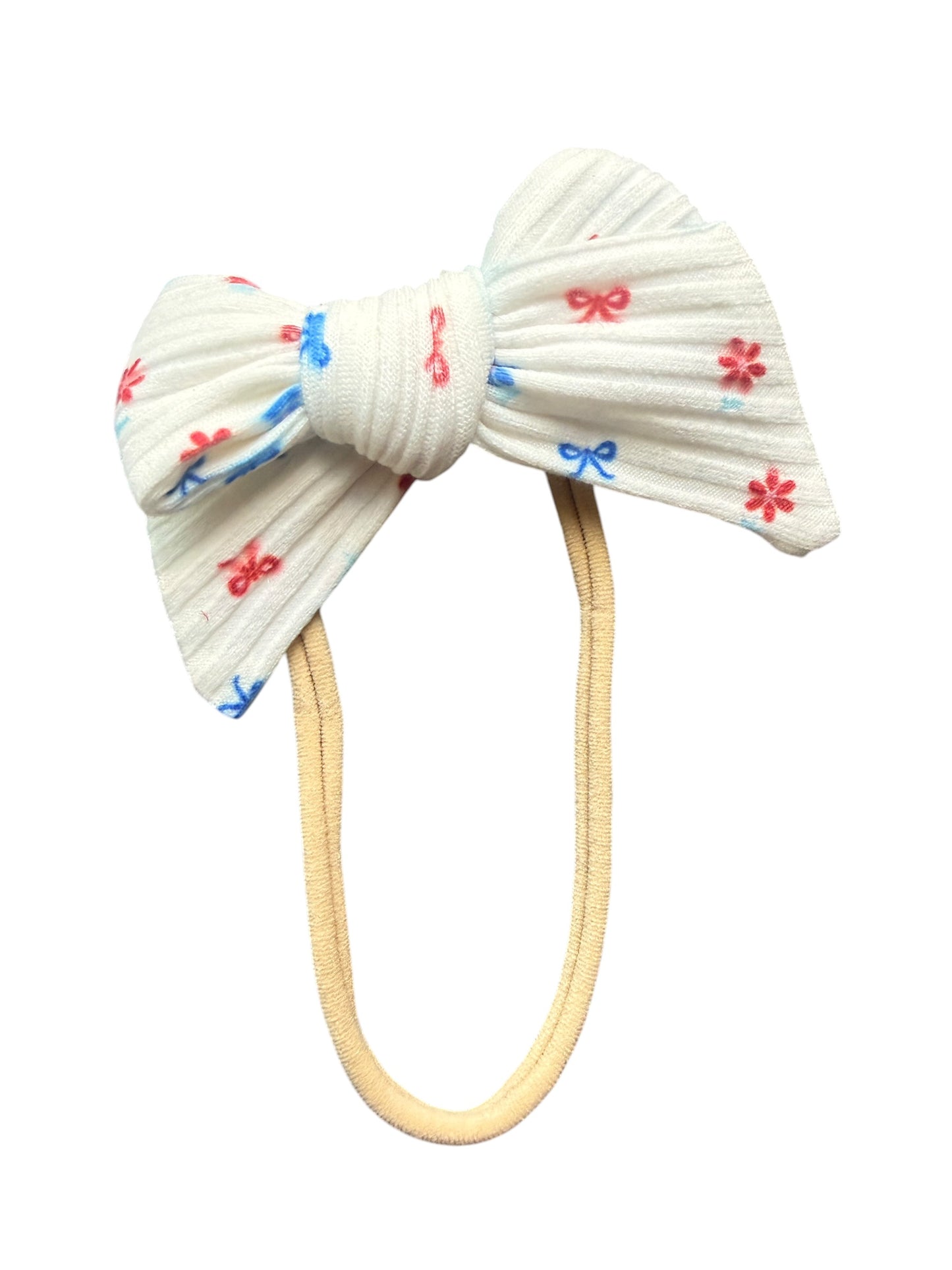 Patriotic Bows & Flowers Hair Bows for Girls & Babies | Alligator Clip or Nylon Headband | 4th of July