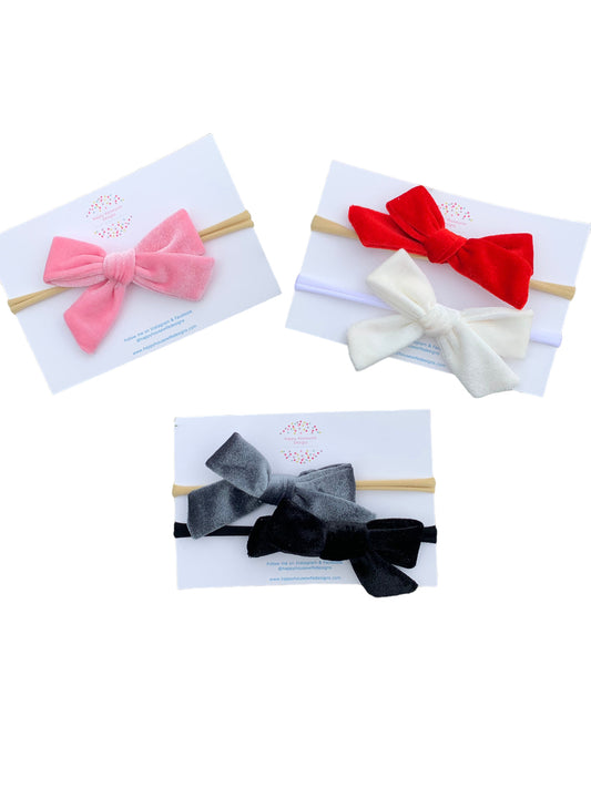 *Mini Velvet Hair Bows