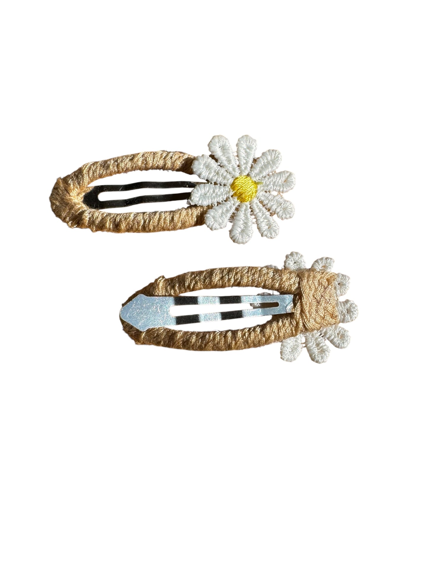Daisy Hair Clips for Toddlers - Girl Flower Snap Clips Set