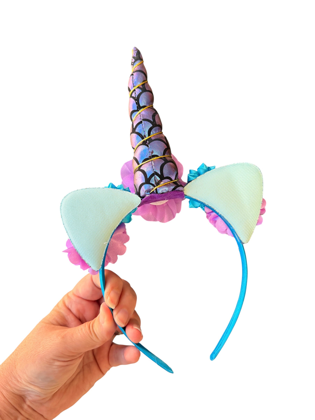 Purple Mermaid Unicorn Headband for Girls | Iridescent Horn Hair Accessory