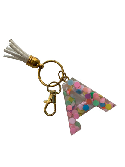 Confetti Resin Letter Keychains