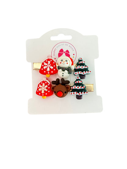 Santa Clips - Christmas Hair Clip for Girls