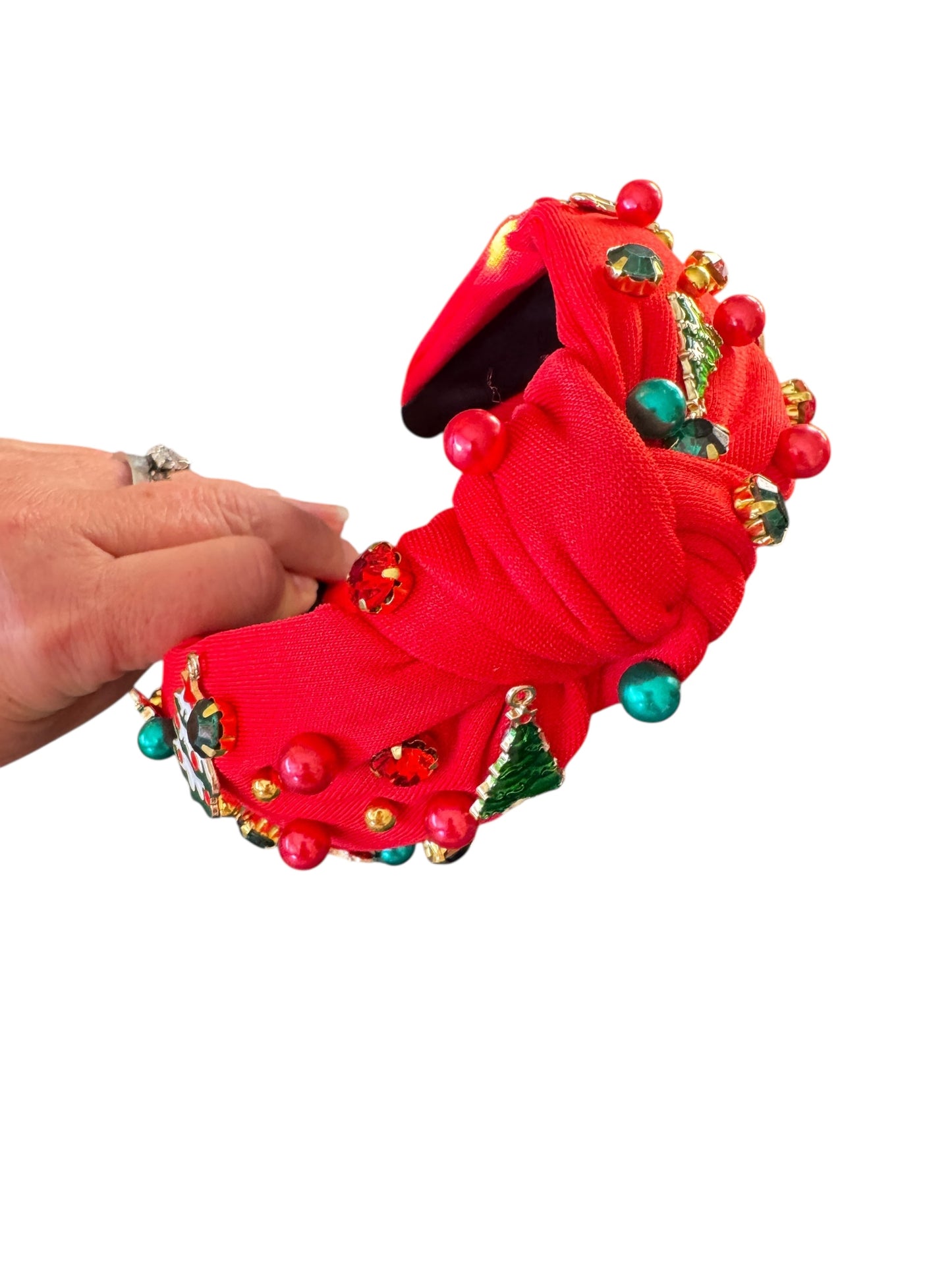 Rhinestone Christmas Tree Holiday Headband - Festive Holiday Hair Accessories for Girls & Women