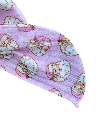 Vintage Pink Santa Hair Bows - Christmas Holiday Clips