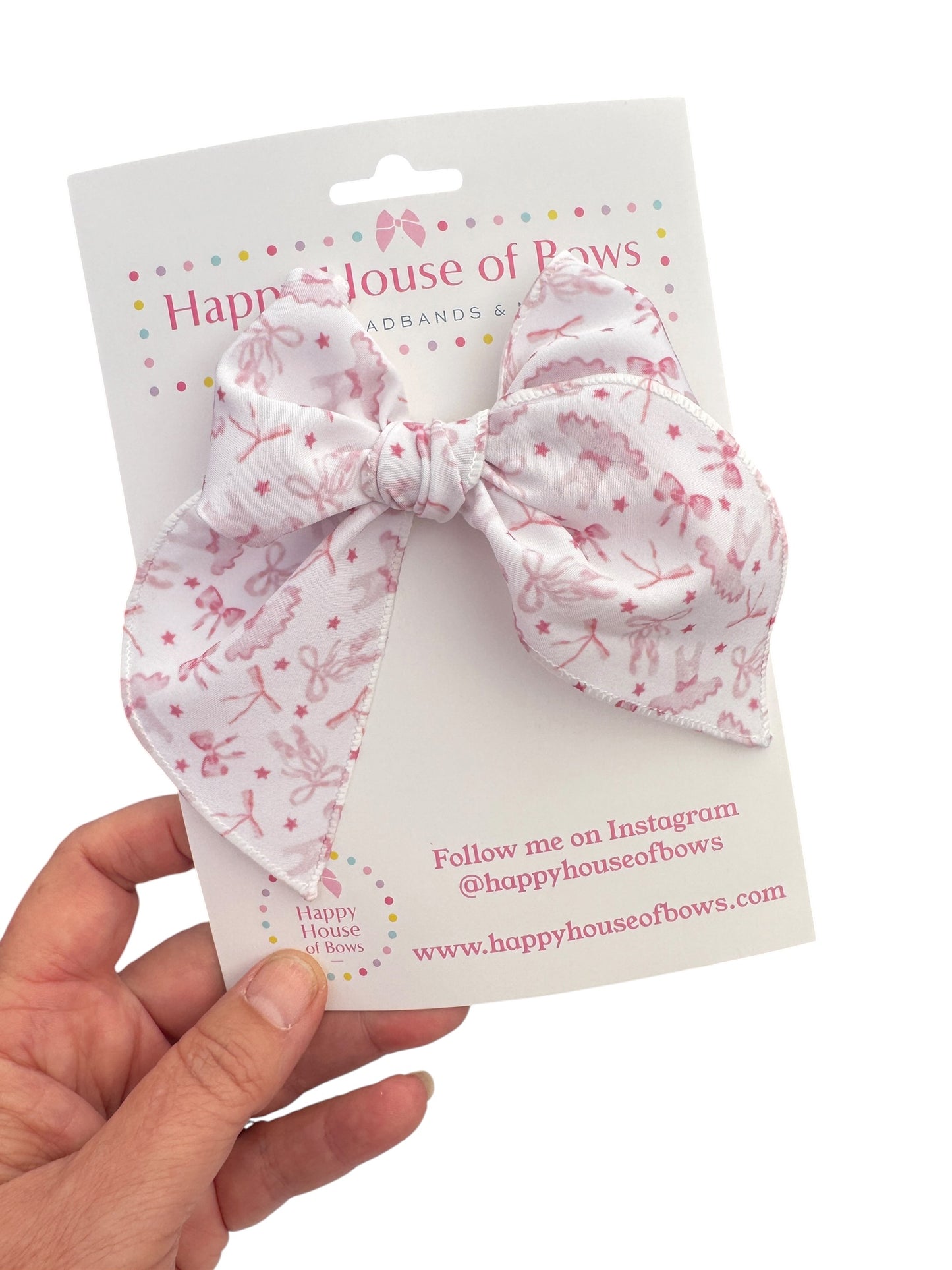 Bows & Ballerinas Hair Bows for Girls - Pink Ballet Dance Hair Clips