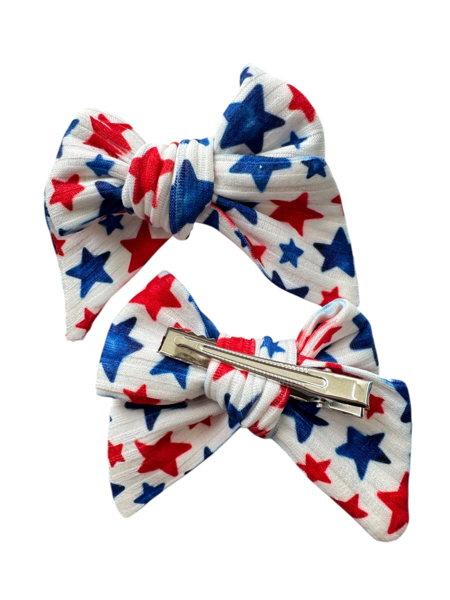 *Red & Blue Stars Hair Bows