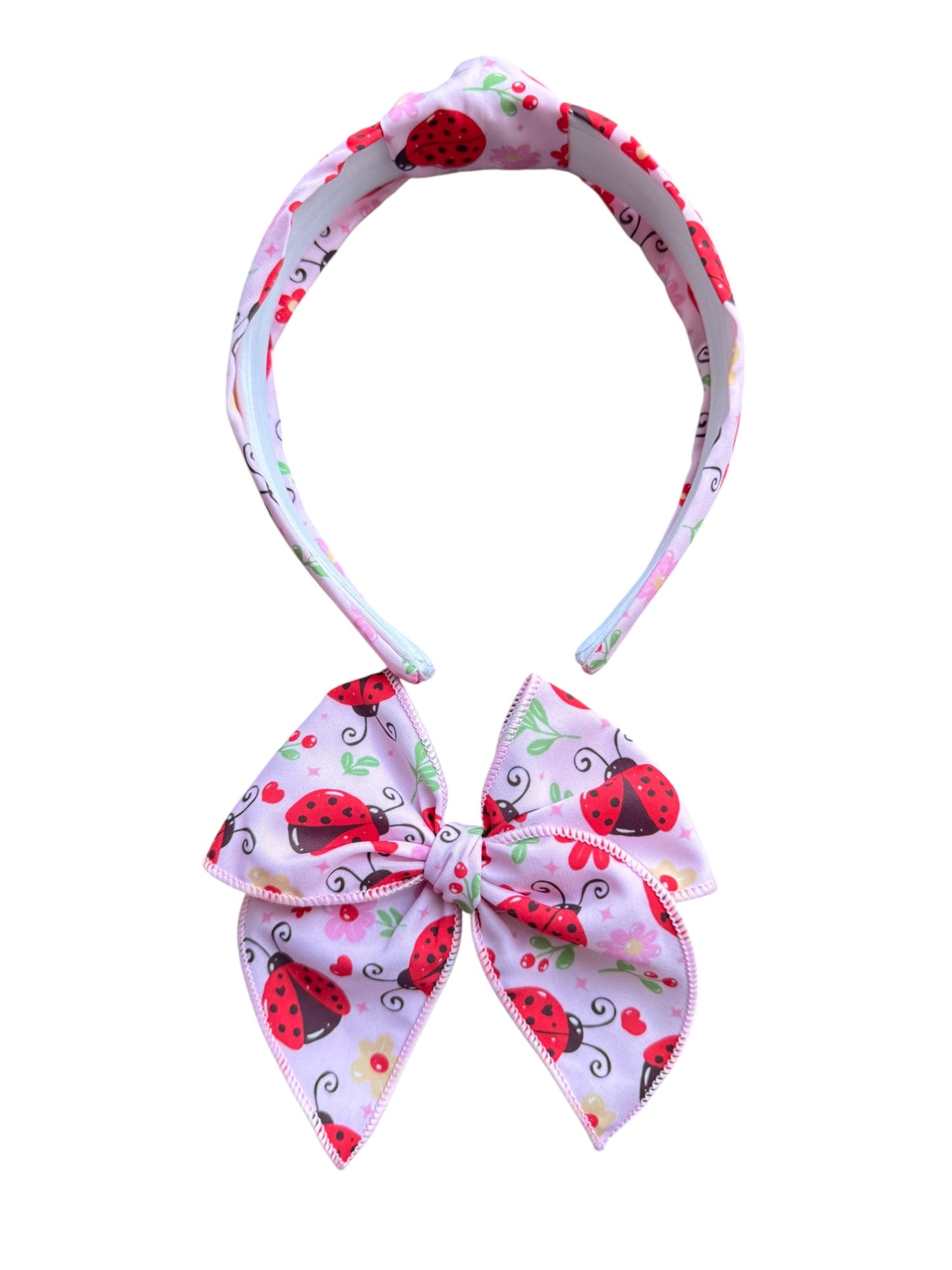 Ladybug Tie Knot Headband for Girls - Spring Headband
