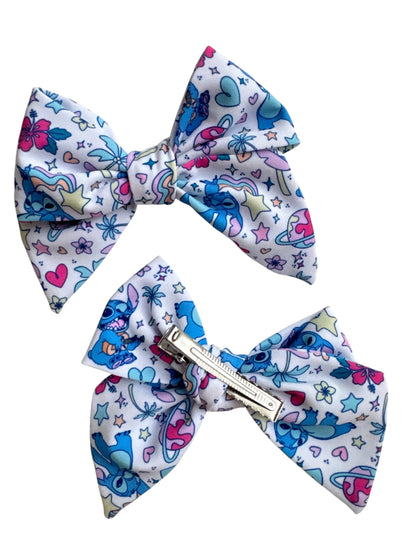 Stitch Hair Bows for Girls - Hawaiian Character Alligator Clip Bows