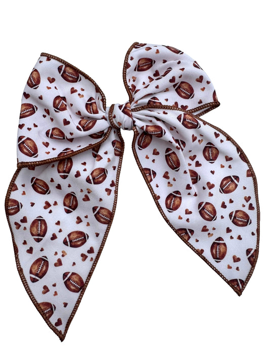 Football & Hearts Hair Bows & Headbands for Girls