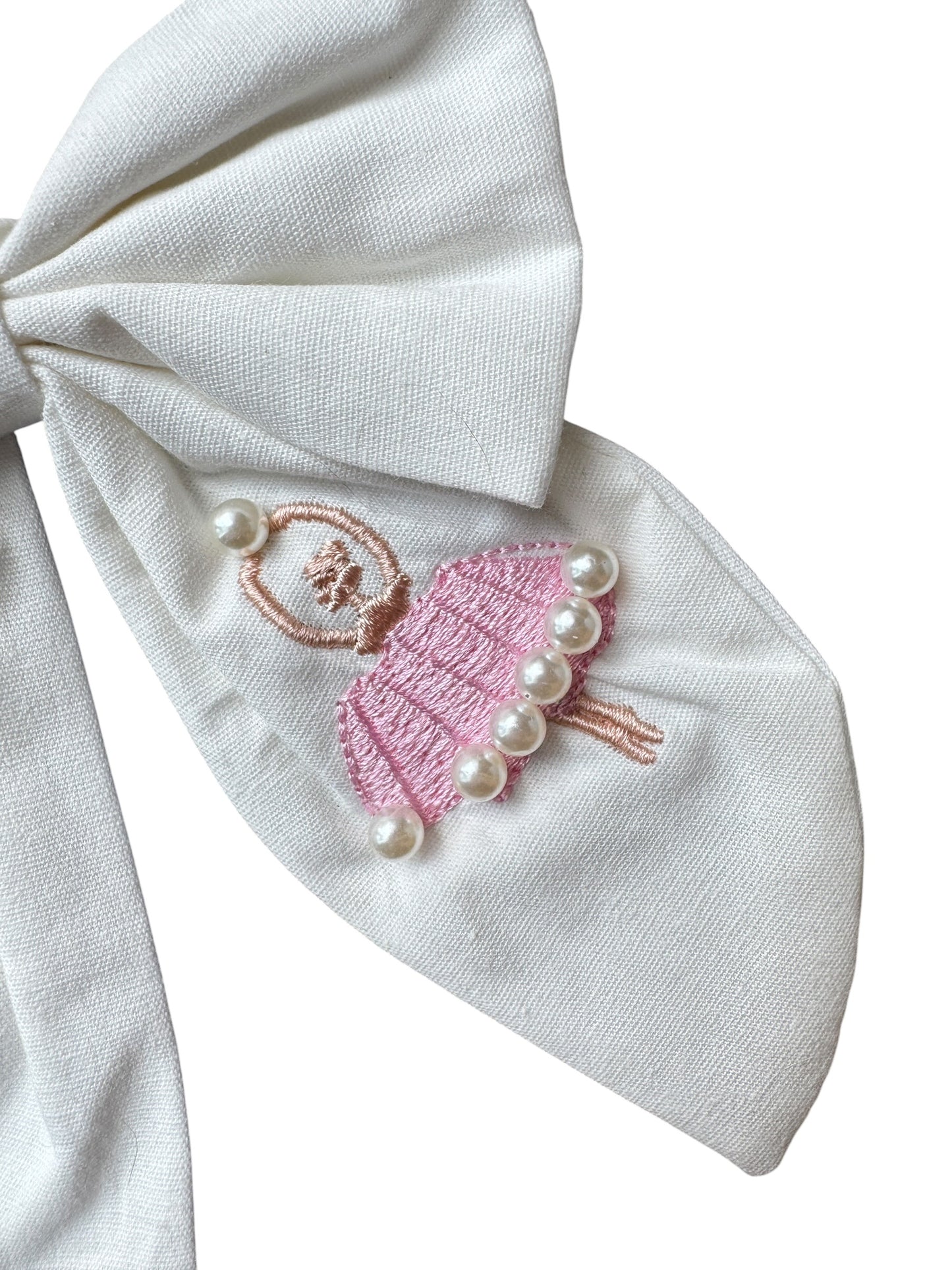 Pearl Ballet Hair Bows for Girls | Ballerina Alligator Clip Bow