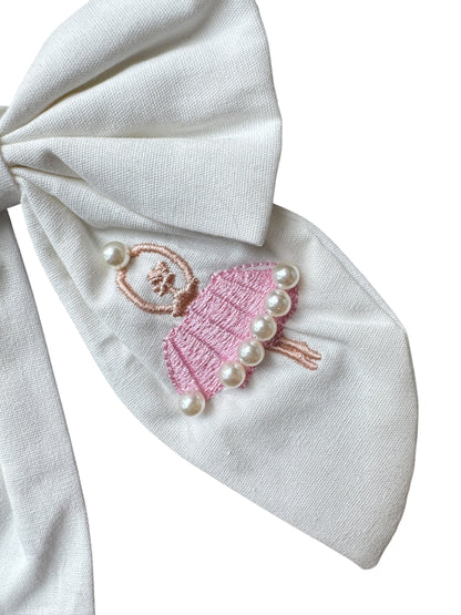 Pearl Ballet Hair Bows for Girls | Ballerina Alligator Clip Bow
