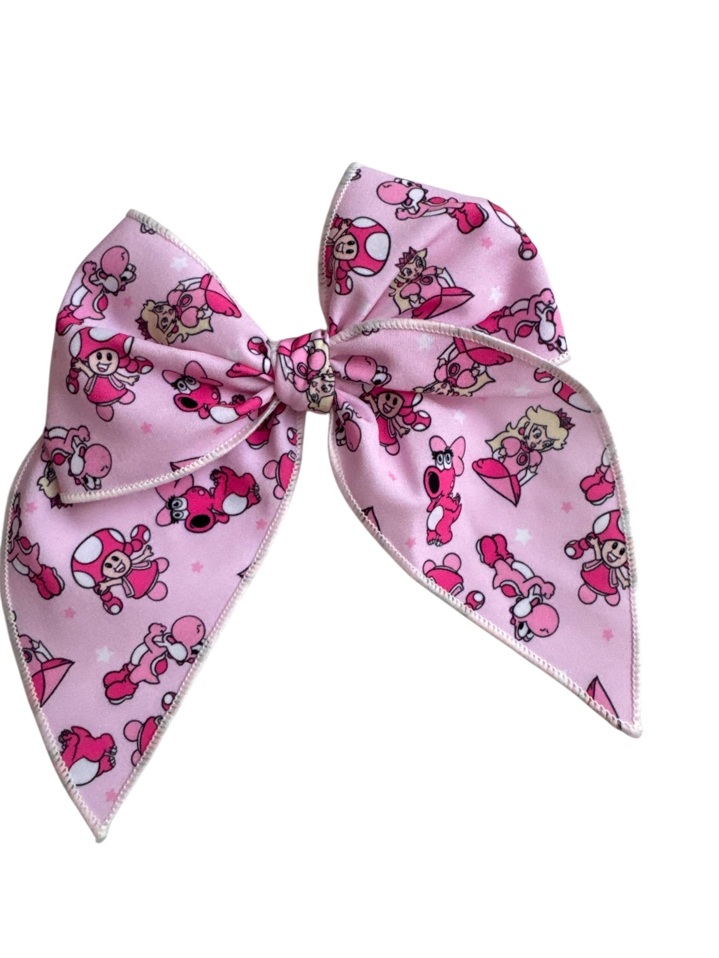 Princess Peach Hair Bows for Girls - Character Clip Bows