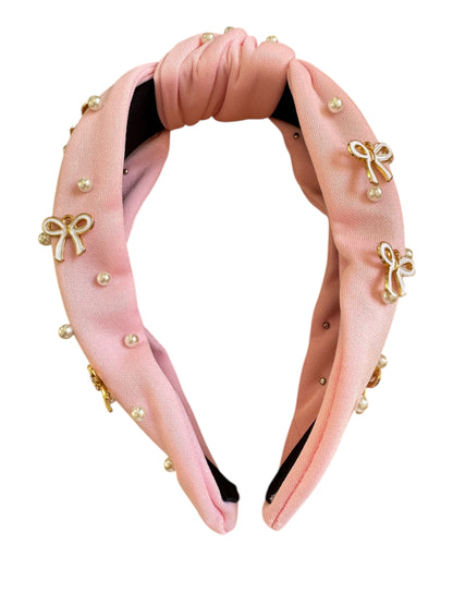 *Bow Pearl Rhinestone Headband