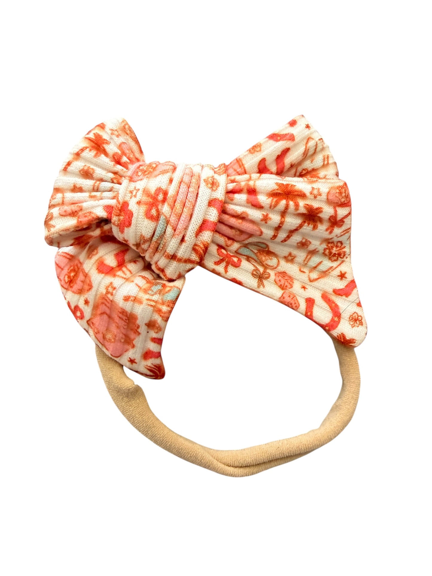 Coastal Cowgirl Hair Bow | Girls Tropical Western Bow with Alligator Clip
